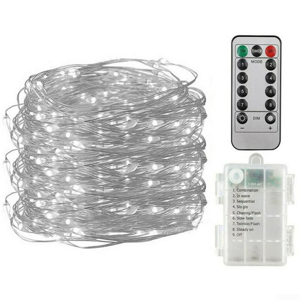 50/100 LEDs Battery Operated Mini LED Copper Wire String Fairy Lights Remote